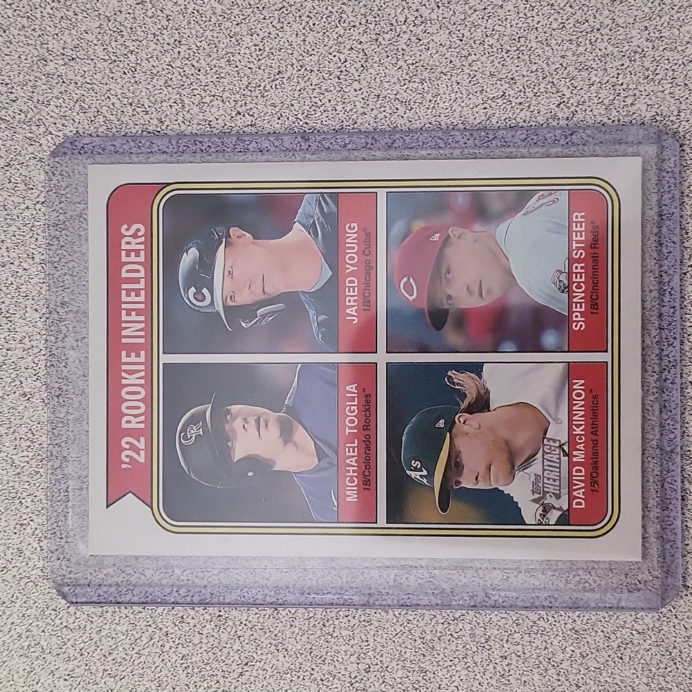 2023 Topps Heritage '22 Rookie Infielders M. Toglia,J.Young,D. Mackinnon,S.Steer